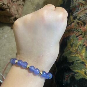 Gray glass bead bracelet